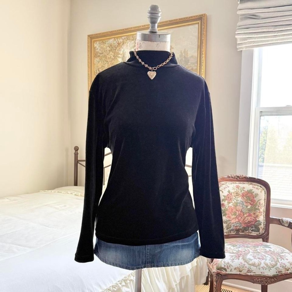 black velvet long sleeve top